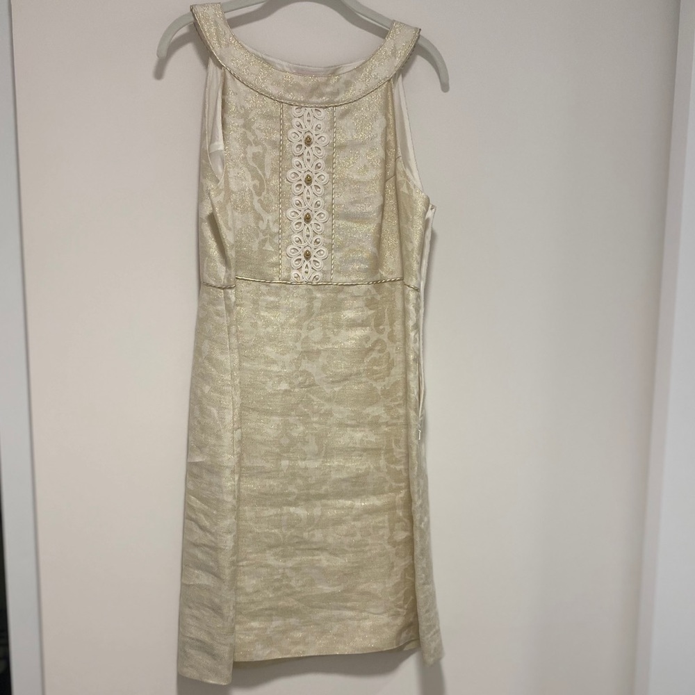 Lilly Pulitzer white and gold dress